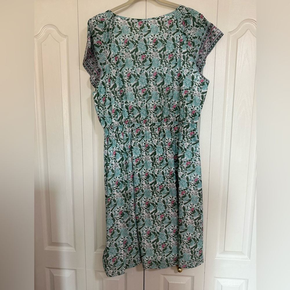 Talbots Green Floral Poplin Midi Dress - Picture 9 of 10